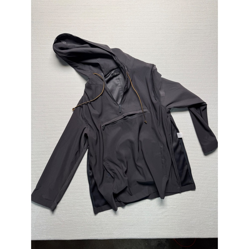 Womyn Gray Anorak Pullover Hoodie Quarter Zip Jacket Style 22924 Size 3